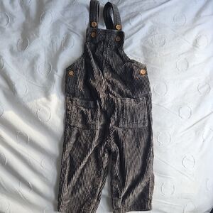 Kids Corduroy Overalls - Charcoal